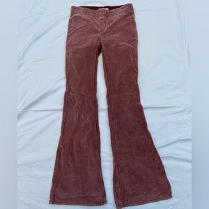 Free People Burgundy Stretch Waist Corduroy Boot Cut Pants